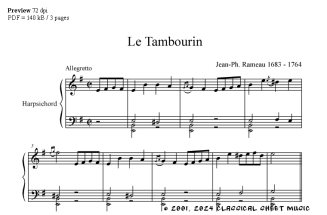 Free-sheet-music by Rameau,Rathgeber,Ravel,Reger